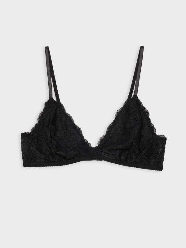 Non-padded lace bra black