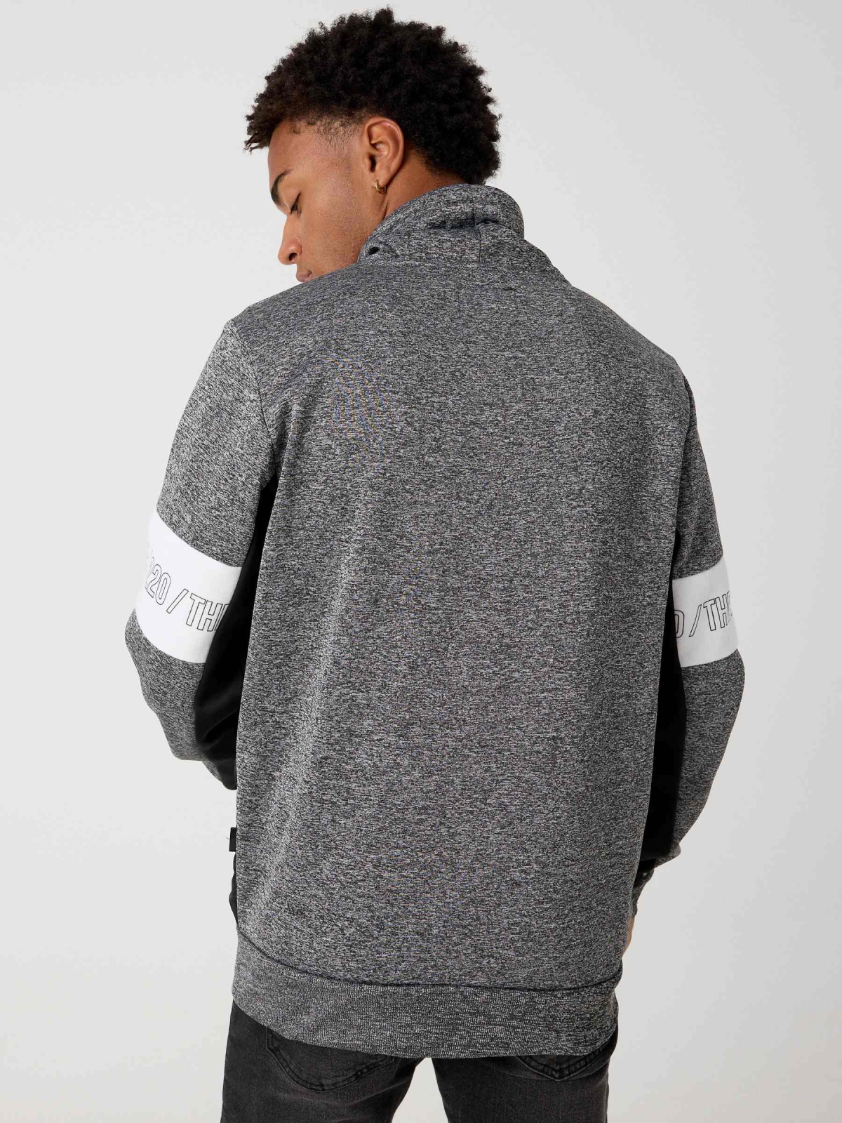 Fluid neck sweatshirt grey middle back view