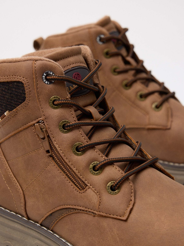 Combined mountaineering boot detail view