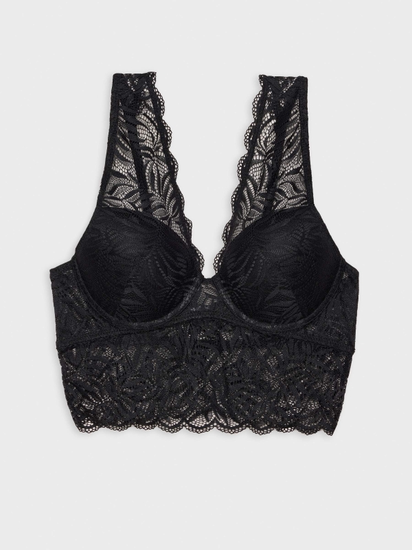 Black lace bralette black