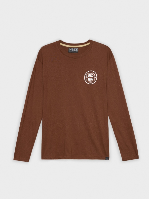  T-shirt japan print chocolate