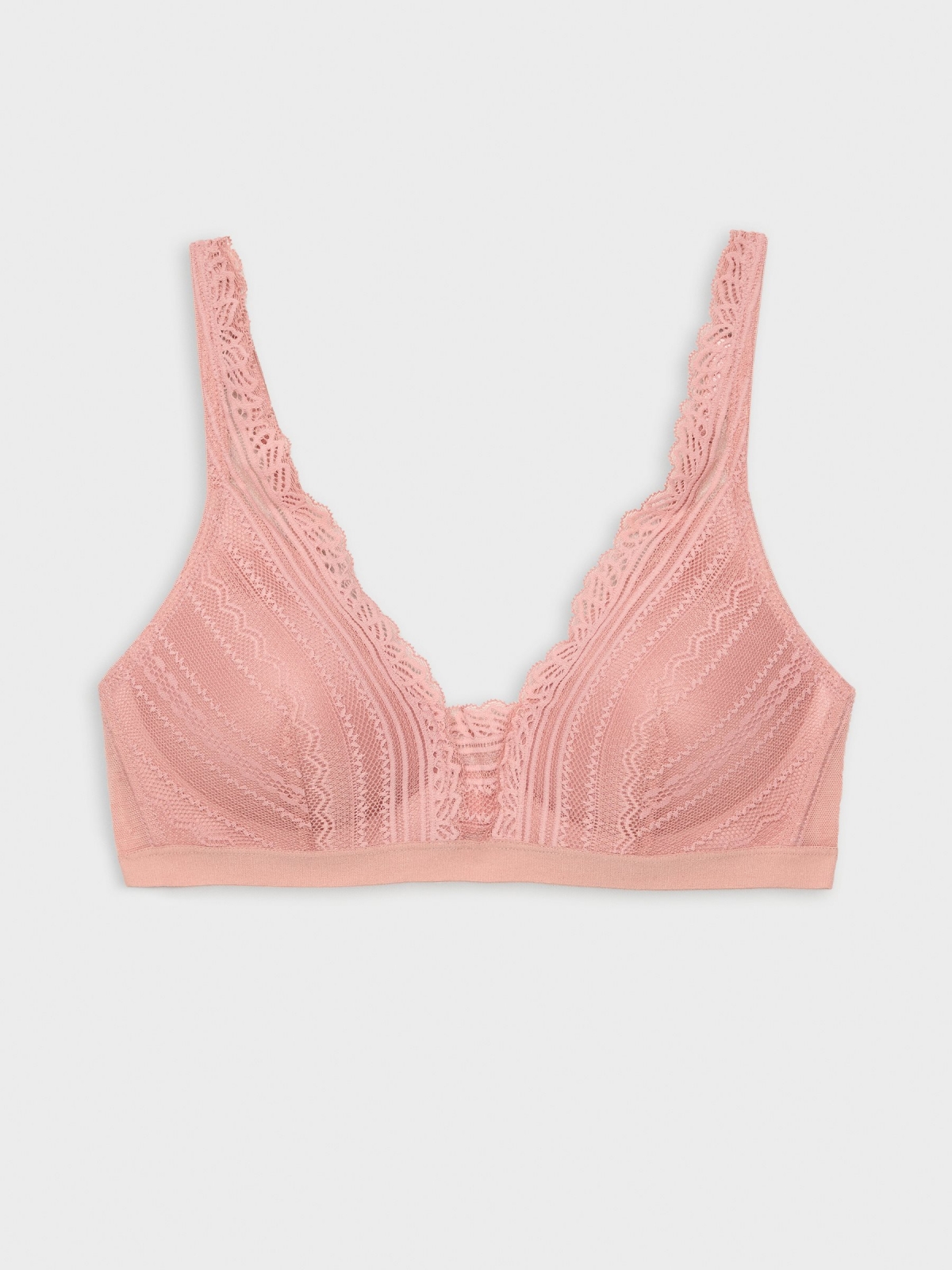 Pink lace bra pink