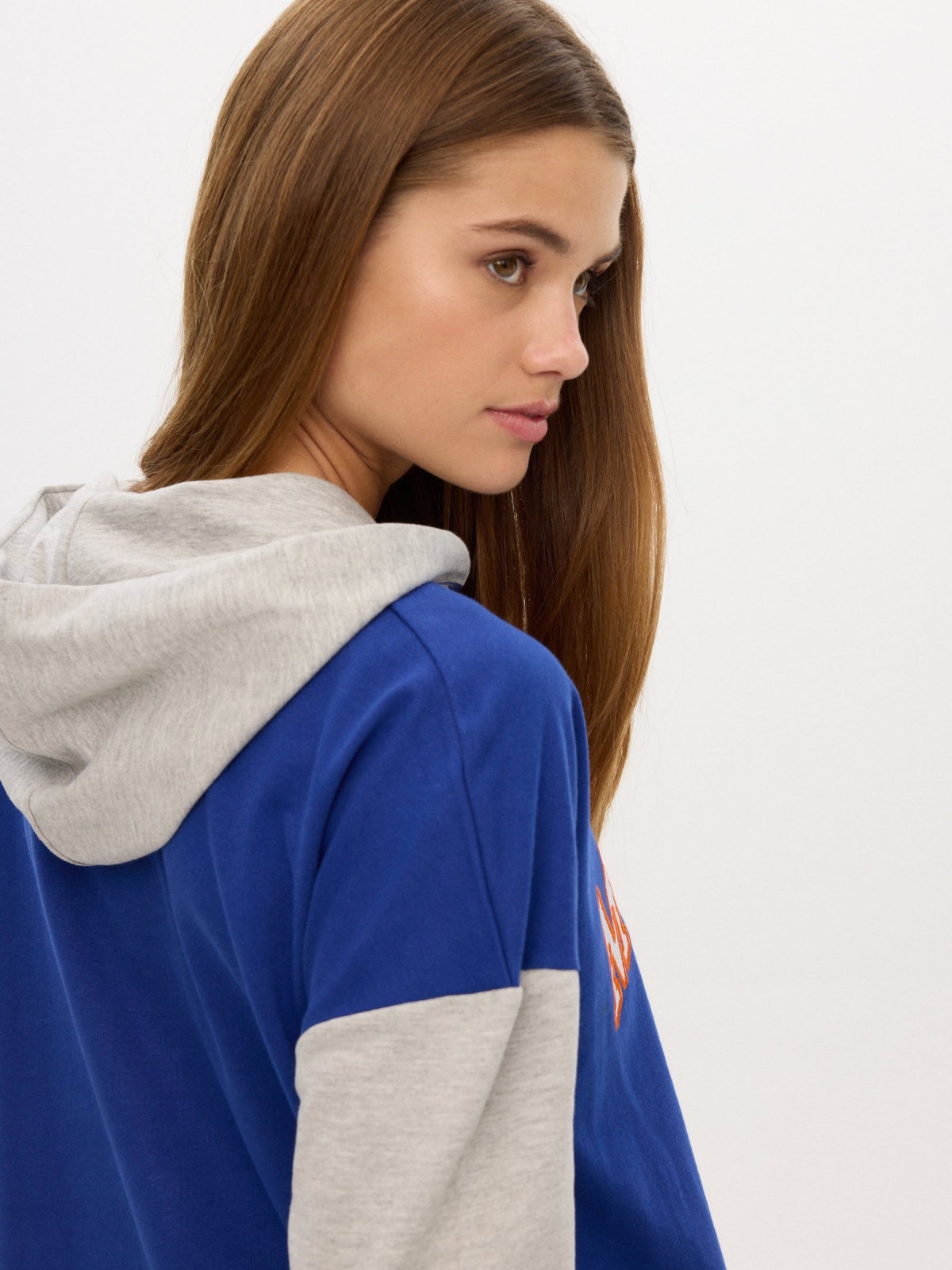 Sweatshirt Long Fit índigo vista detalhe