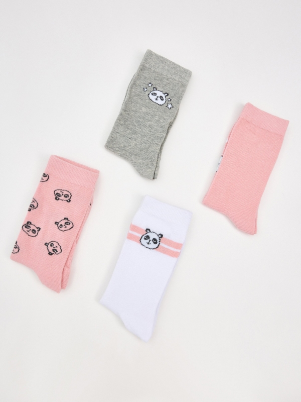 Pack 4 calcetines estampado pandas multicolor vista trasera