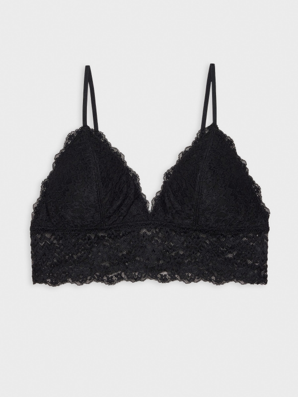 Black lace bralette black