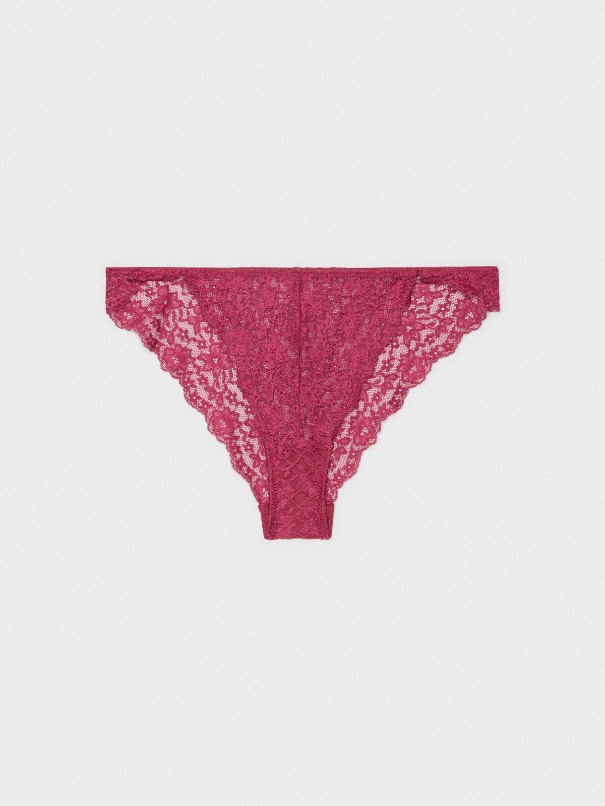 Burgundy lace panties garnet middle back view