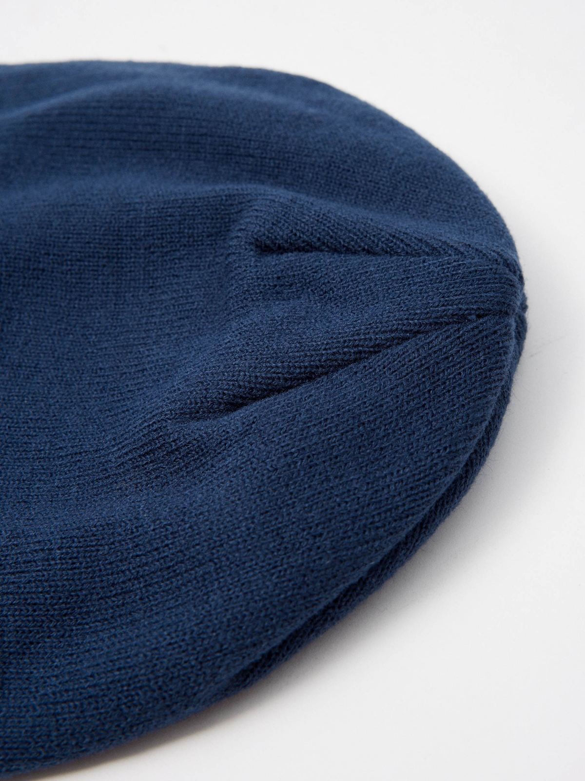 Navy blue cap 45º middle back view