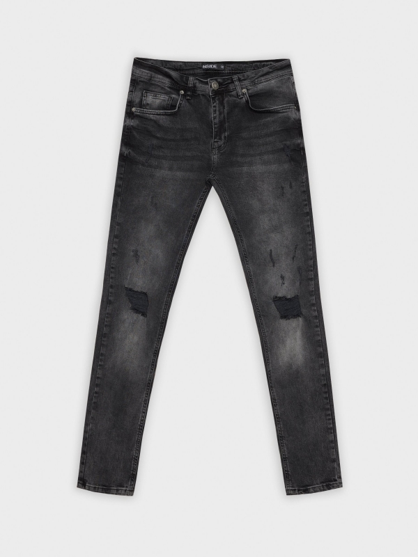  Jeans super slim gris oscuro