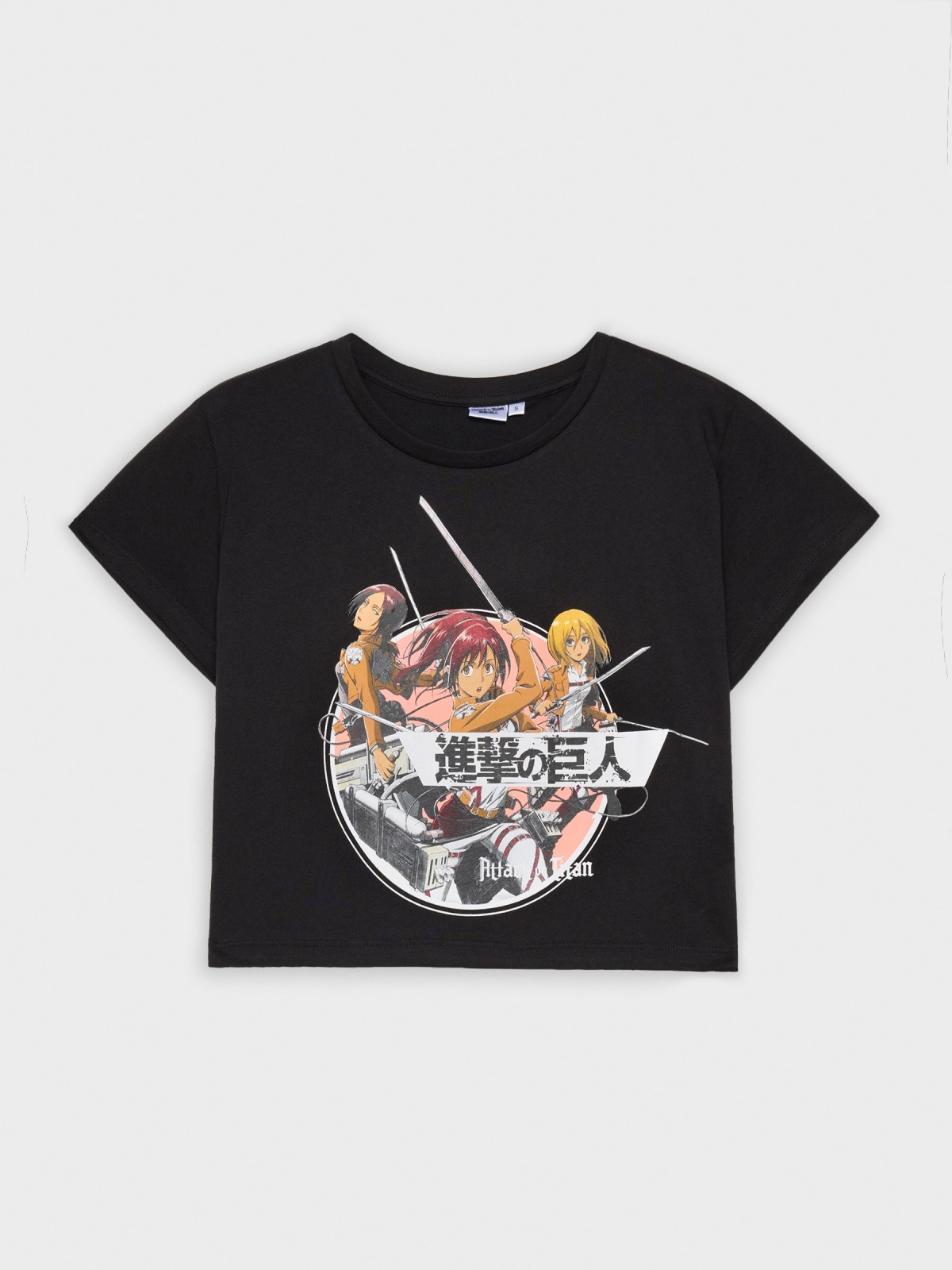  T-shirt Attack on Titan preto