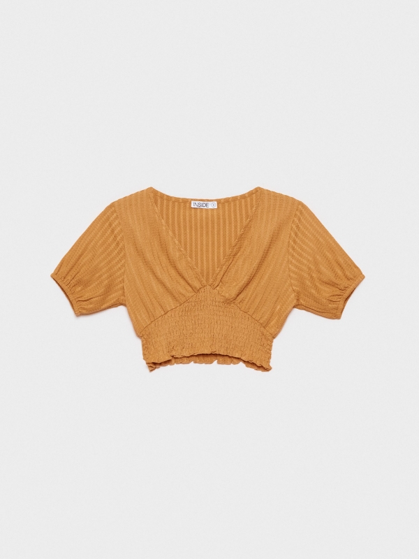  Chenille crop top ochre