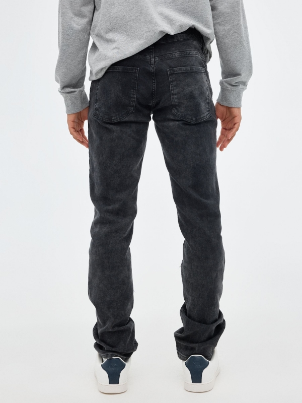 Jeans regular negro negro vista media trasera