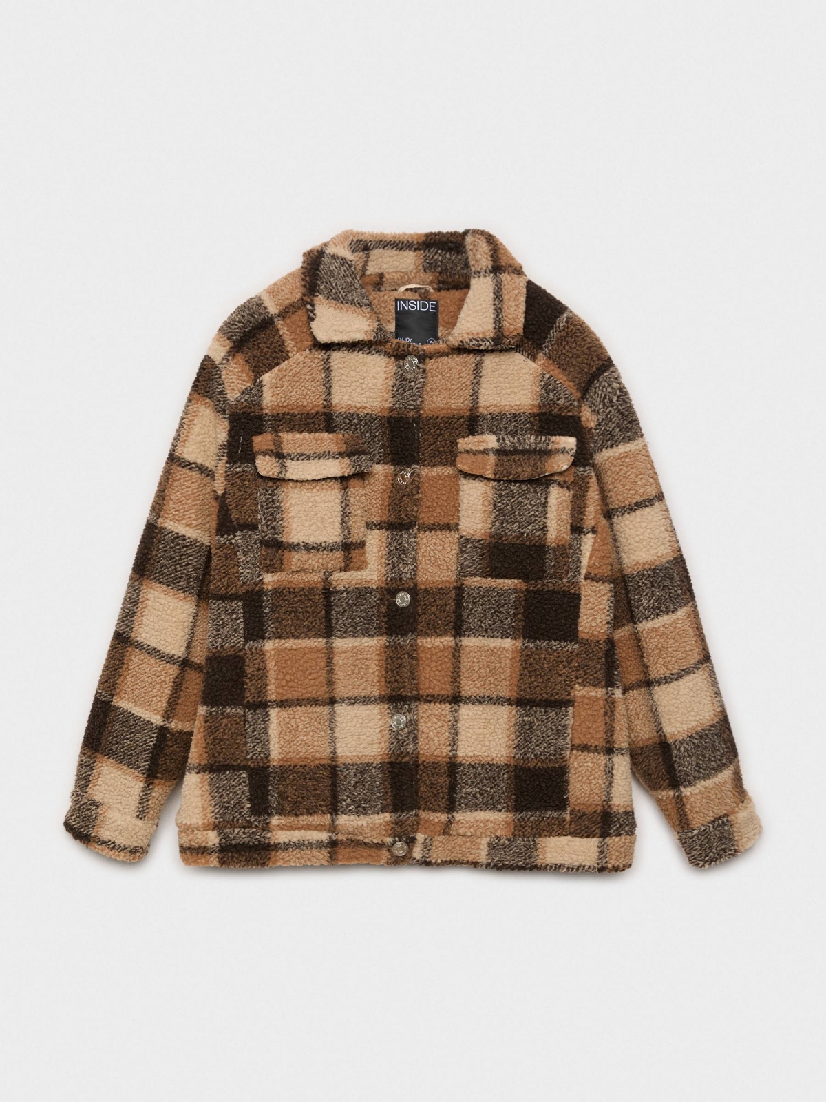  Fleece jacket plaid brown