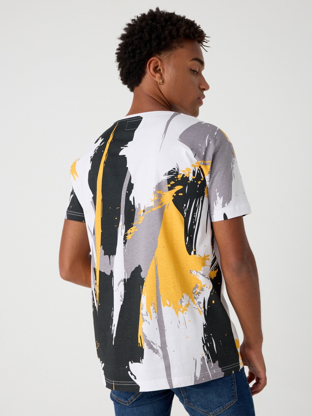 Camiseta print manchas blanco vista media trasera