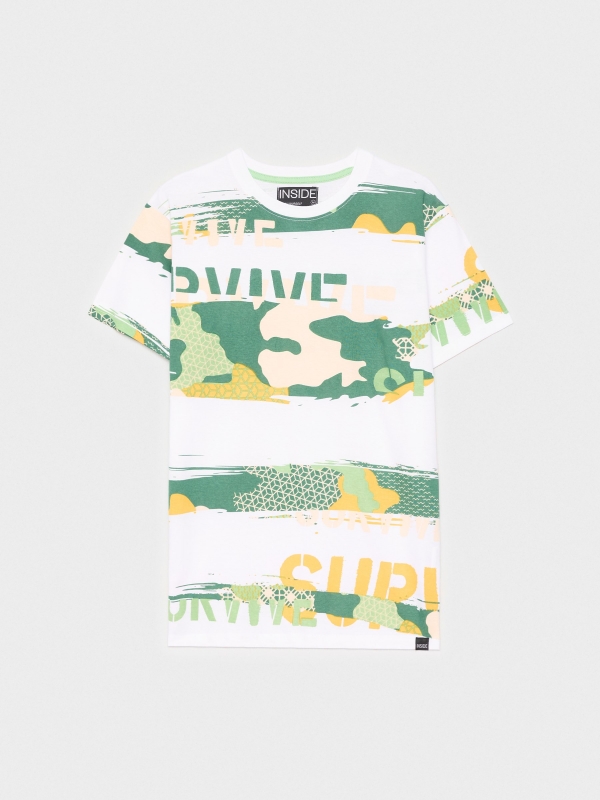  Camouflage print t-shirt white