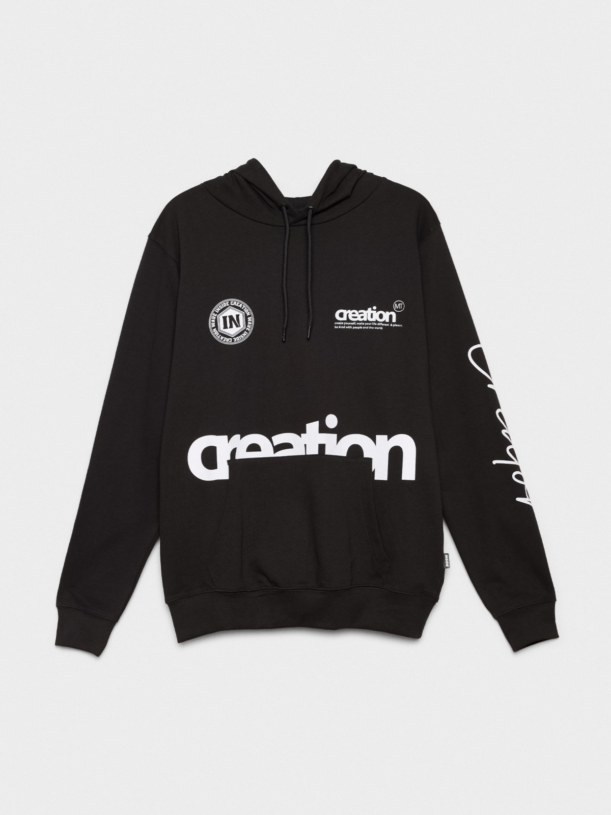  Hoodie preta estampada preto