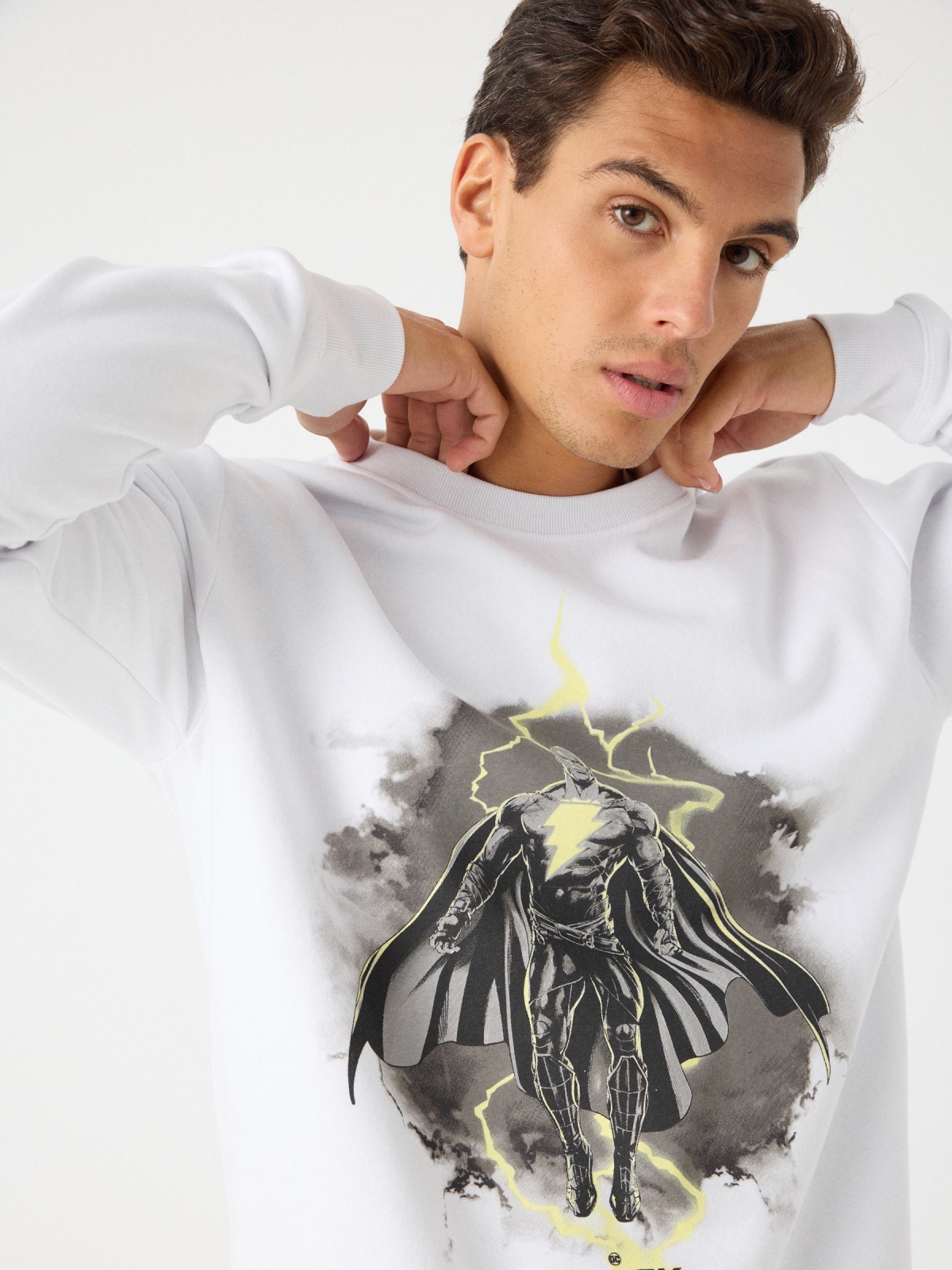 Black Adam sweatshirt white detail view