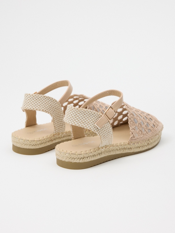 Jute and crochet sandal sand 45º back view