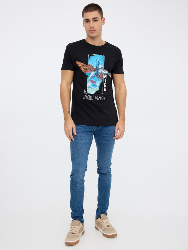 T-shirt Avatar preto vista geral frontal