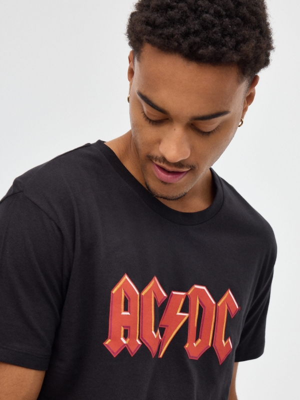 ACDC black T-shirt black detail view