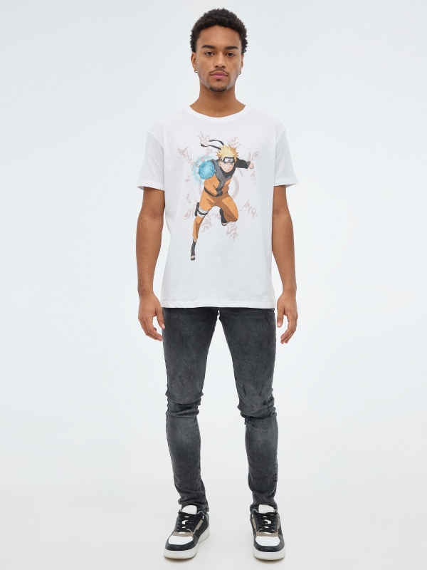 Naruto white T-shirt white front view