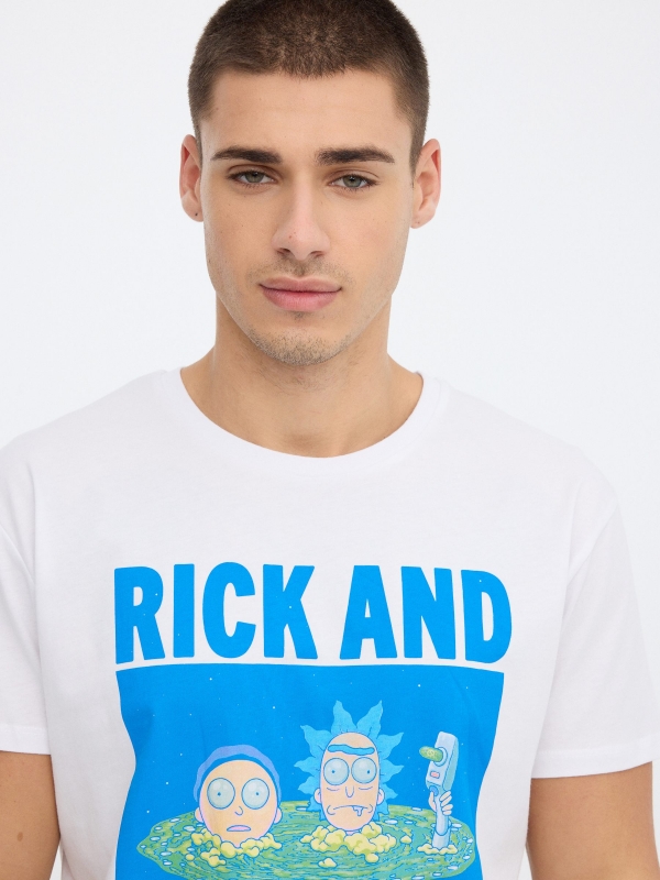 Rick & Morty T-shirt white detail view