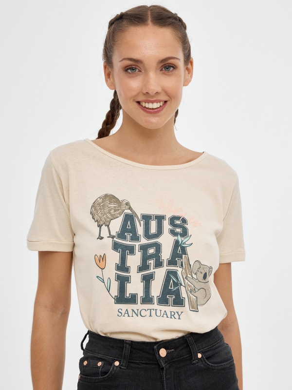 Australia T-Shirt sand middle front view