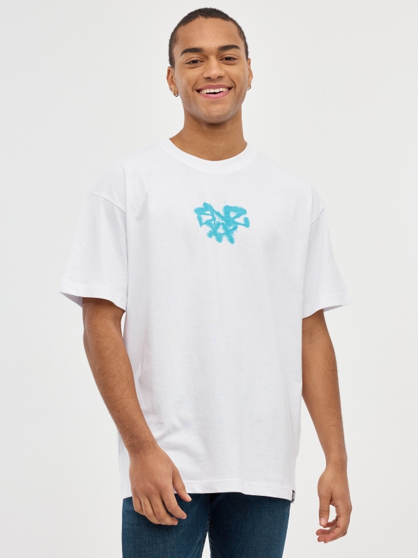 Blue graffiti t-shirt