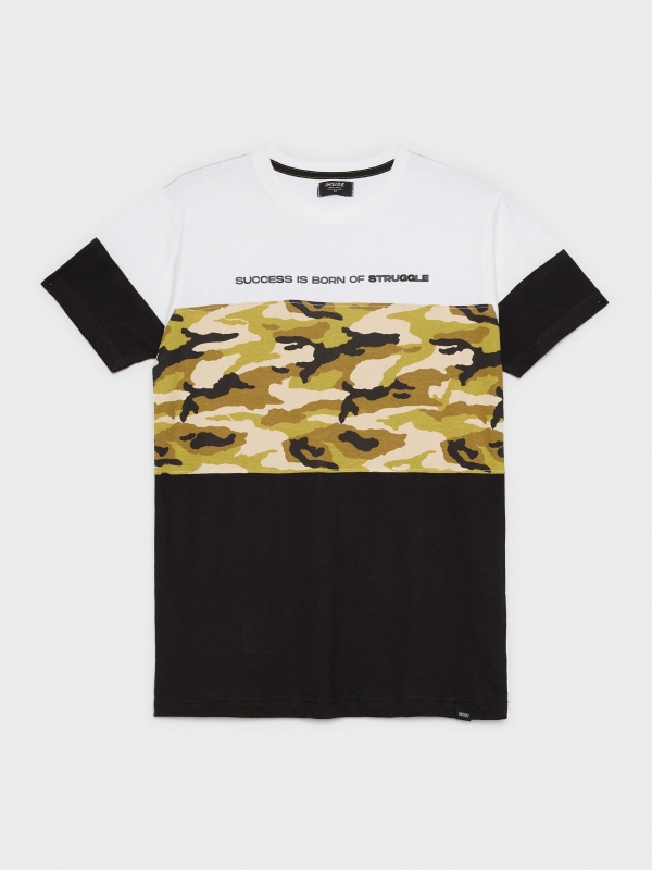  T-shirt de camuflagem de impressão branco