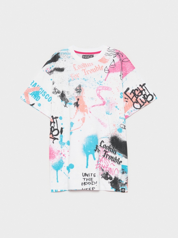  Oversized graffiti t-shirt white