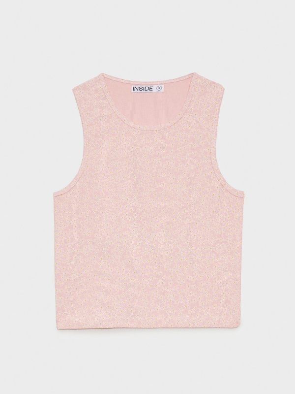  Rib T-shirt with print light pink