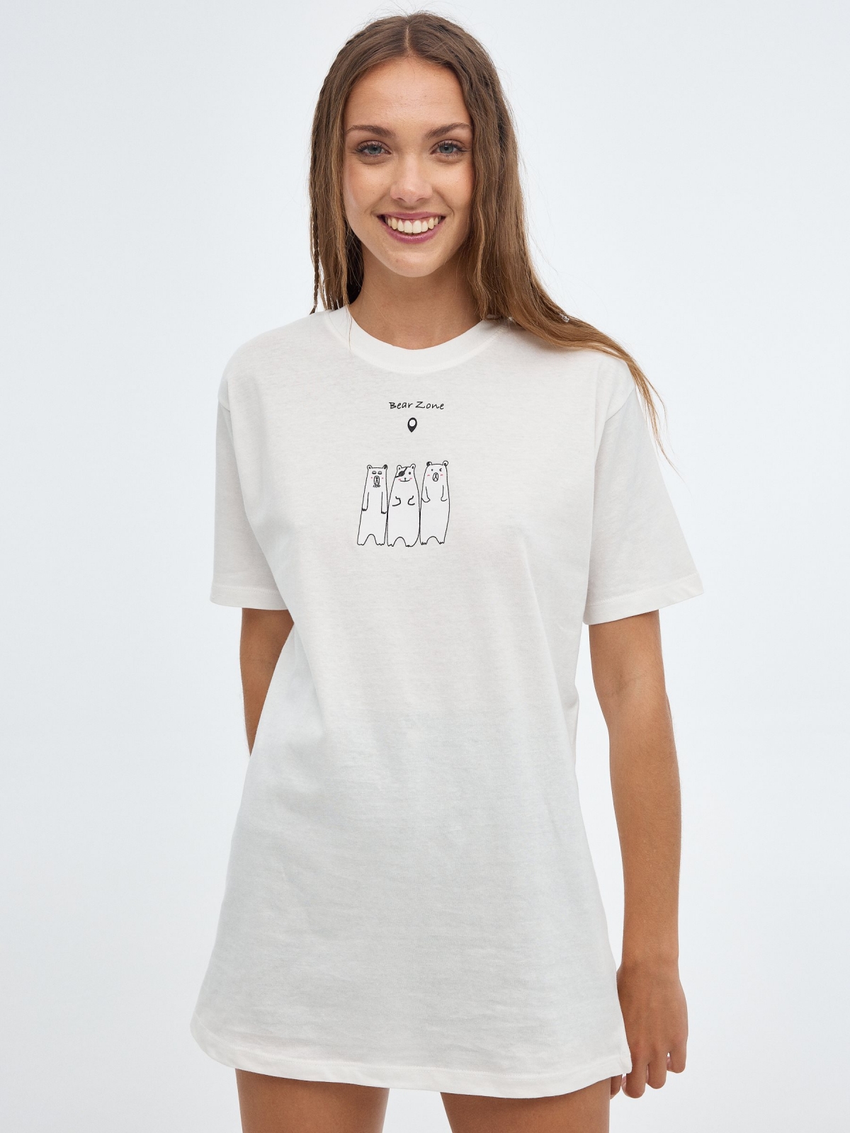 Oversized T-shirt In Forest off white middle front view