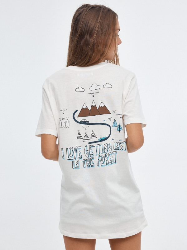 Oversized T-shirt In Forest off white middle back view