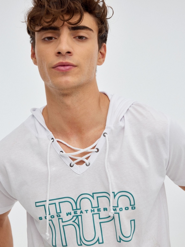 T-shirt Tropic branco vista detalhe