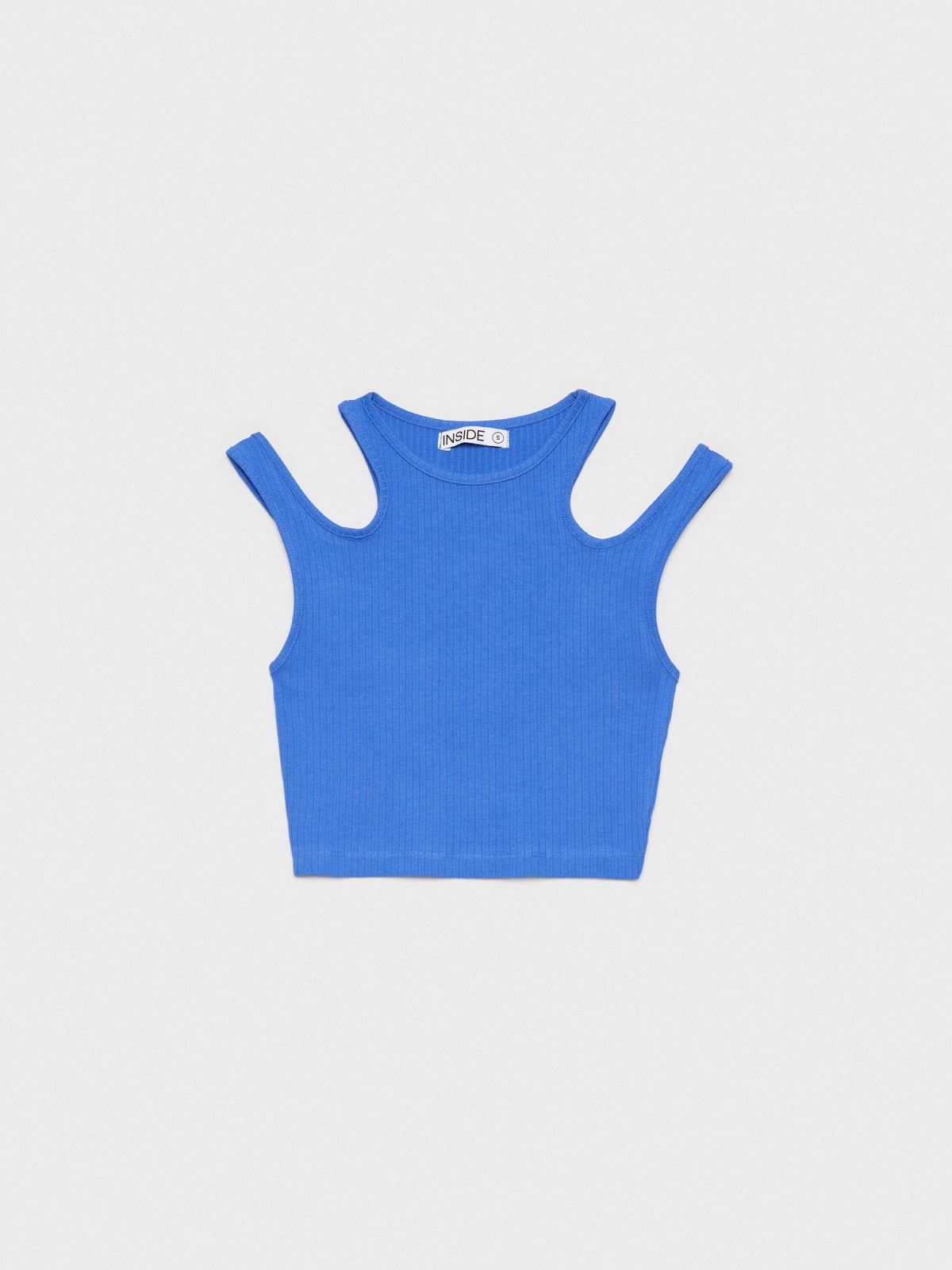  Double straps slim t-shirt electric blue