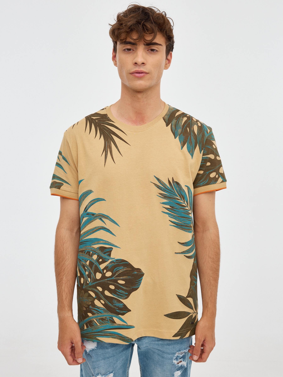 Camiseta hojas tropicales