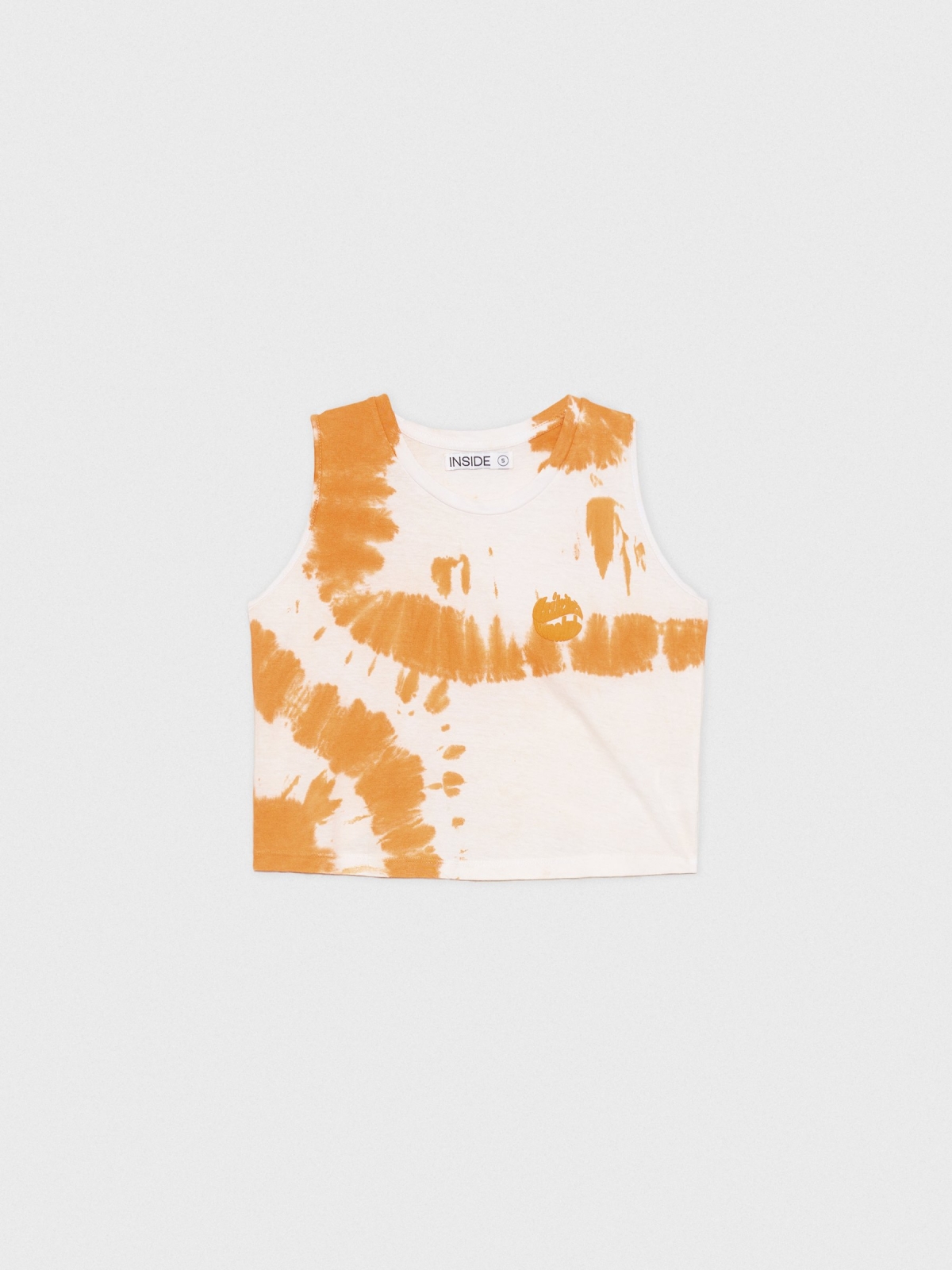  T-shirt sem mangas Tie&dye laranja caldera