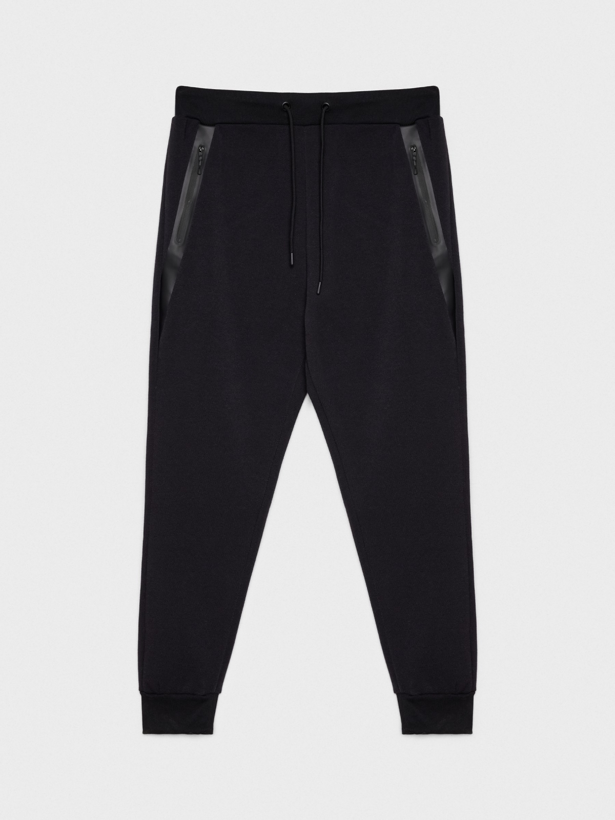  Pantalón jogger negro bolsillos negro