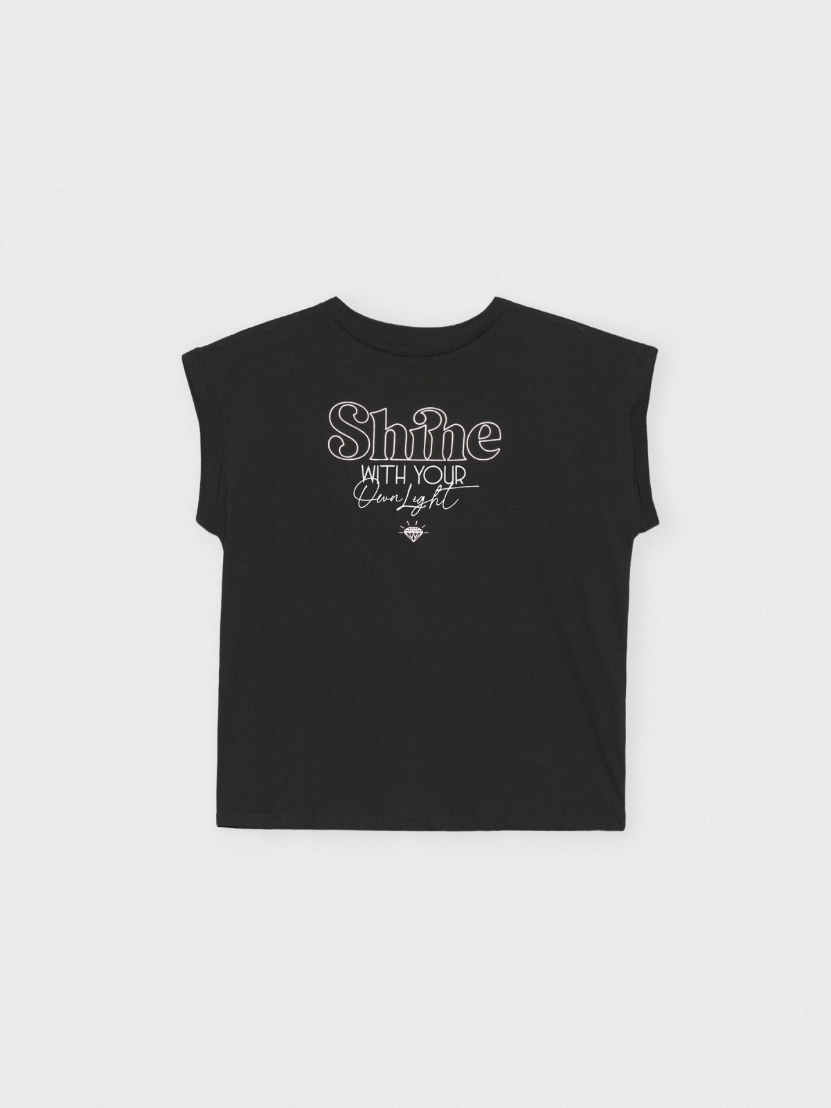 Camiseta sin mangas Shine negro vista media frontal