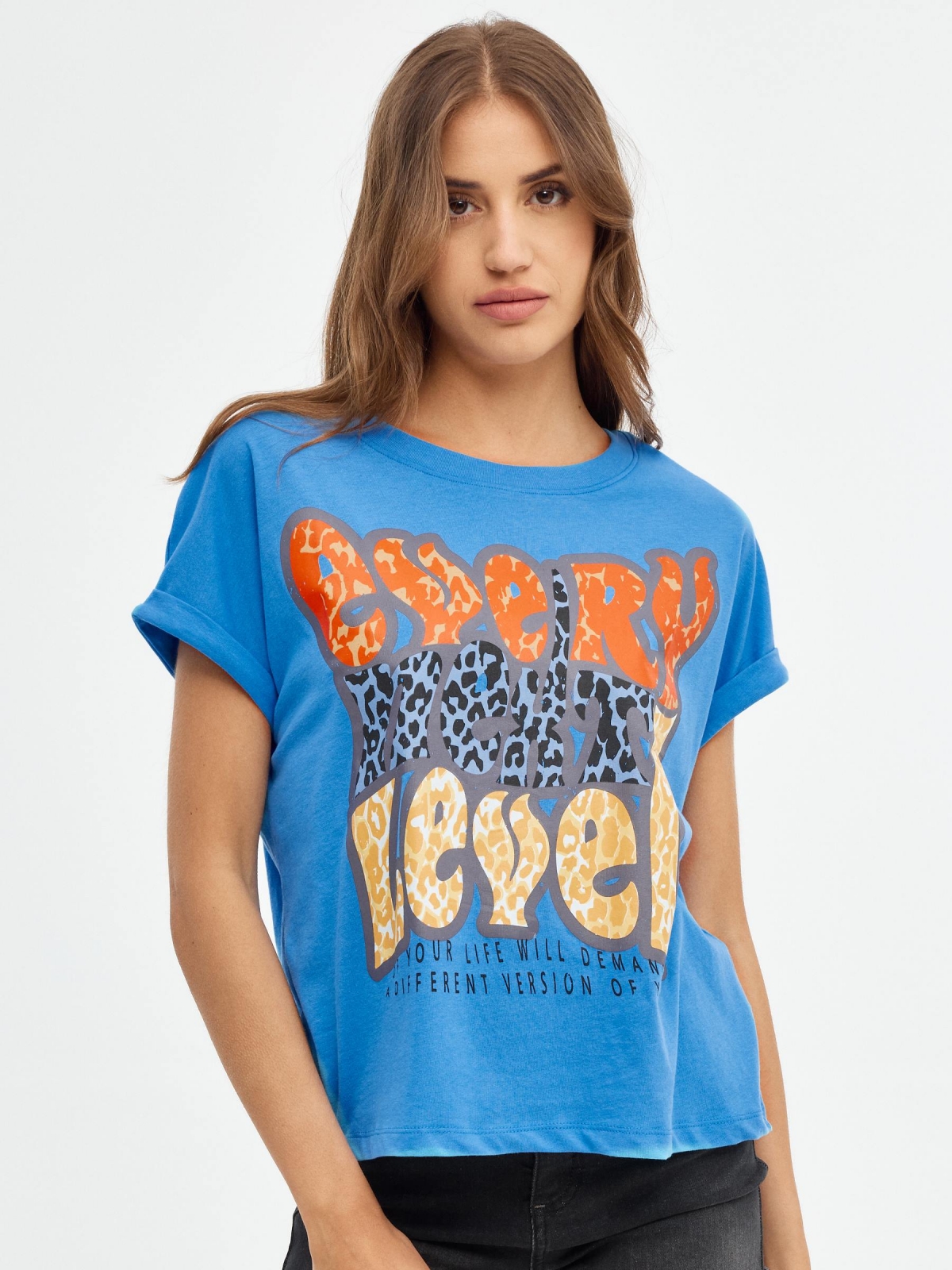 Camiseta Every Next Level azul vista media frontal