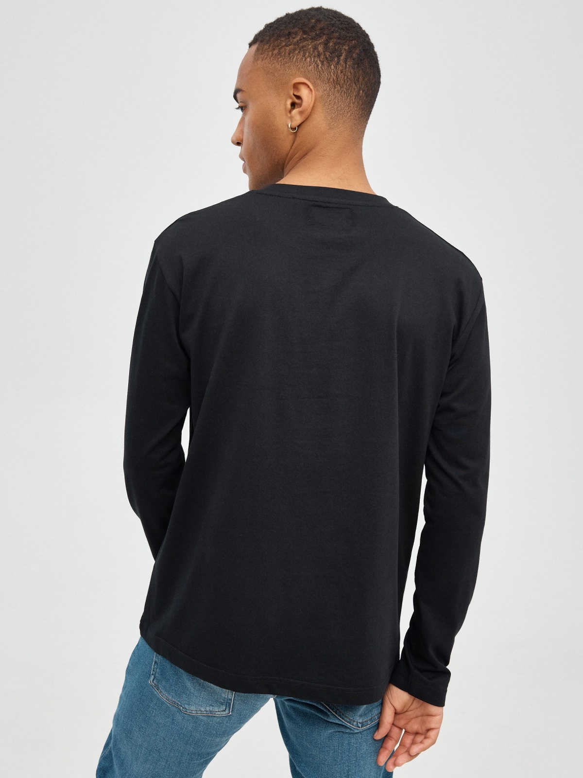 City print T-shirt black middle back view