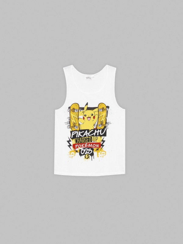  Camiseta tirantes Pikachu blanco