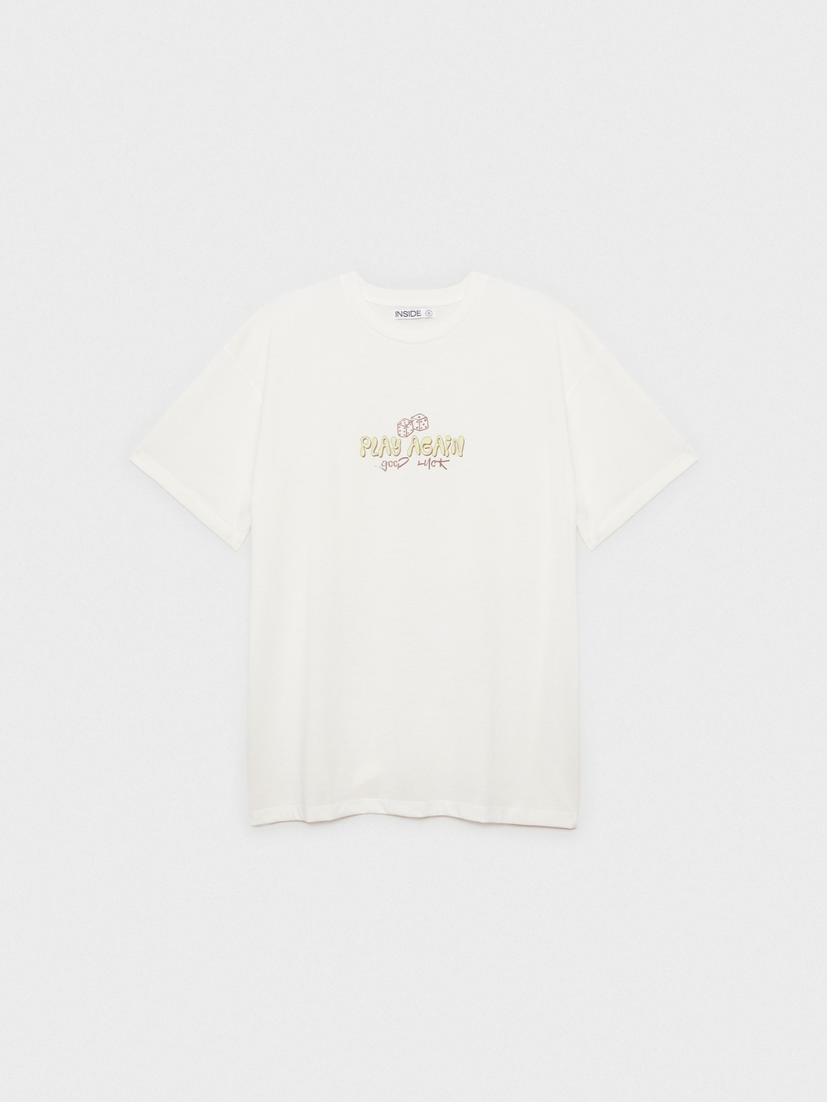  Camiseta oversized Play Again blanco roto