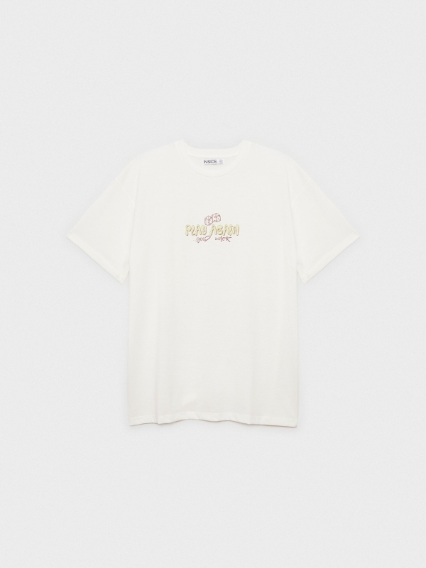  Camiseta oversized Play Again blanco roto