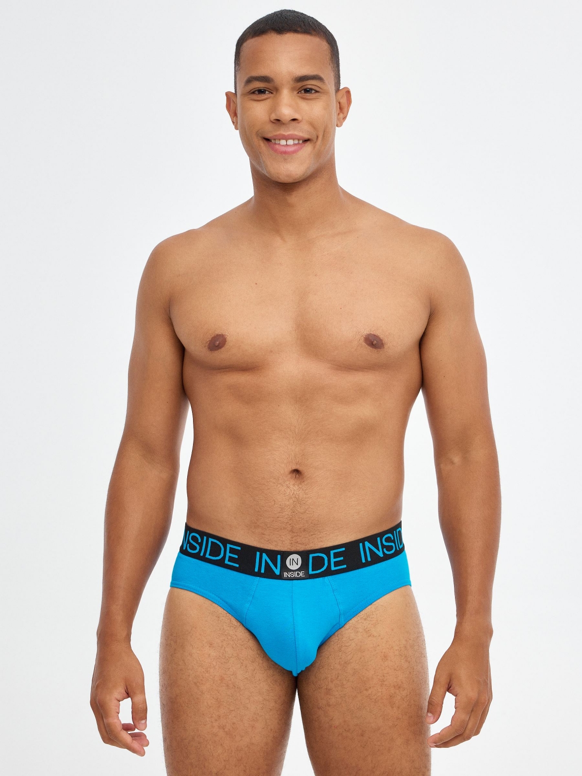 Pack 6 boxers com contrastes multicolorido vista meia frontal