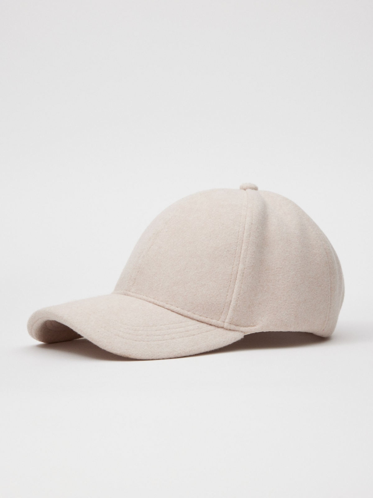 Gorra baseball de lona rosa nude vista detalle