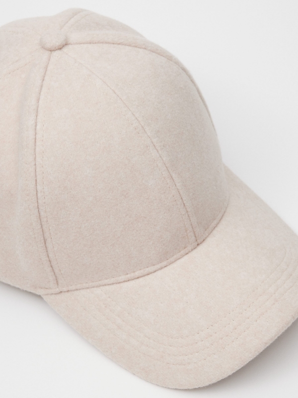 Gorra baseball de lona rosa nude vista detalle