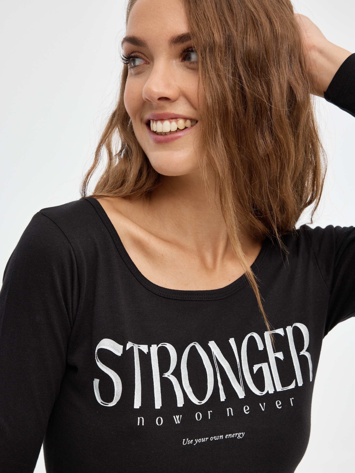 Stronger T-shirt black detail view