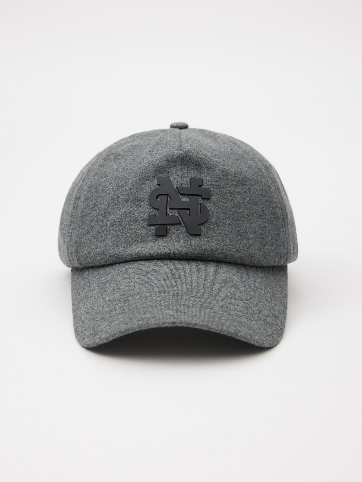 Gorra baseball con logo gris melange