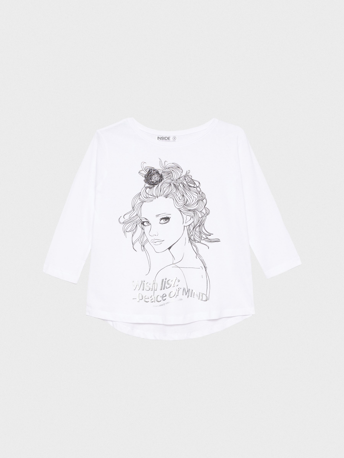  T-shirt Wish List branco