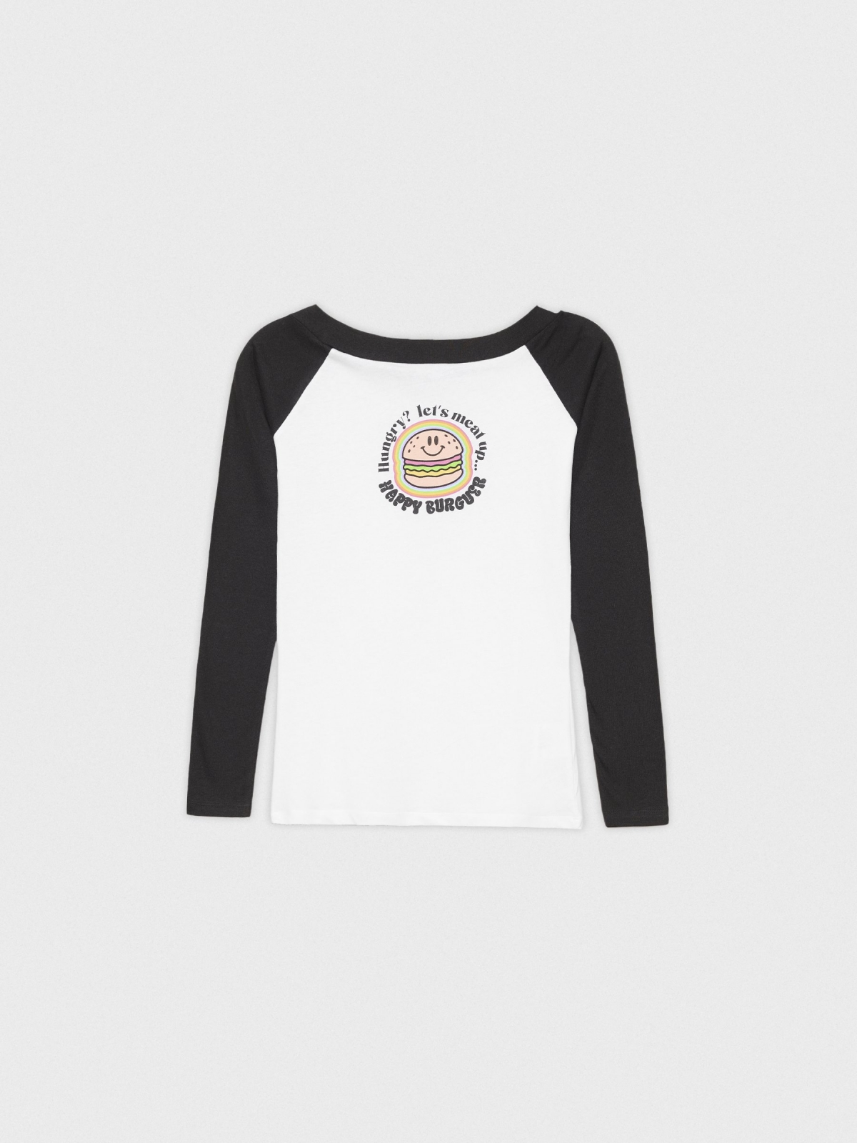  T-shirt print de Burger preto